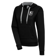 Vegas Golden Knights Antigua Women's Metallic Logo Victory Pullover Hoodie Black