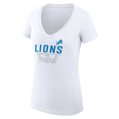 Detroit Lions G-III 4Her by Carl Banks Women's V-Neck Fitted T-Shirt White - NFL