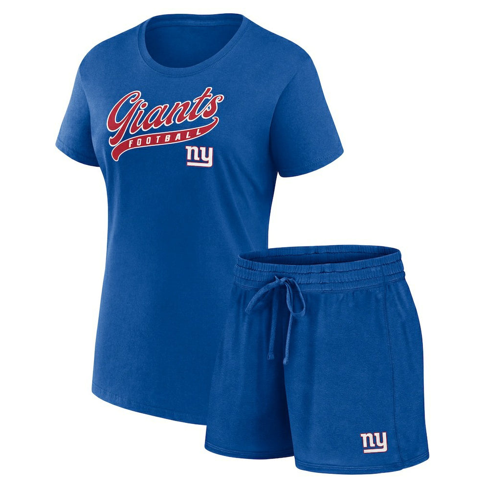New York Giants Women's Start to Finish T-Shirt & Shorts Combo Pack Royal - Fanatics
