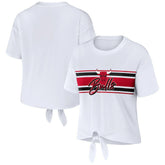 NBA - Chicago Bulls WEAR by Erin Andrews Women's Tie-Front T-Shirt - White