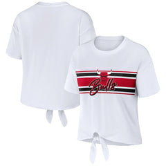 NBA - Chicago Bulls WEAR by Erin Andrews Women's Tie-Front T-Shirt - White