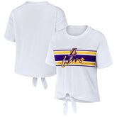 NBA - Los Angeles Lakers WEAR by Erin Andrews Women's Tie-Front T-Shirt - White