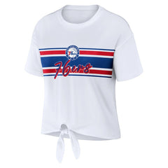 NBA - Philadelphia 76ers WEAR by Erin Andrews Women's Tie-Front T-Shirt - White