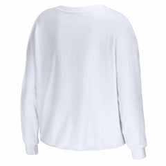 NBA - Philadelphia 76ers WEAR by Erin Andrews Women's Cropped Long Sleeve T-Shirt - White