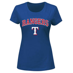 Texas Rangers Profile Women's Plus Size Arch Logo T-Shirt Clearance