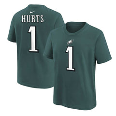 Jalen Hurts Philadelphia Eagles Youth Player Name & Number T-Shirt Midnight Green - Nike