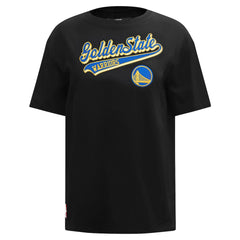 NBA - Golden State Warriors Pro Standard Women's Script Boyfriend T-Shirt - Black