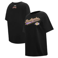 NBA - Los Angeles Lakers Pro Standard Women's Script Boyfriend T-Shirt - Black