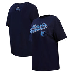 NBA - Memphis Grizzlies Pro Standard Women's Script Boyfriend T-Shirt - Navy