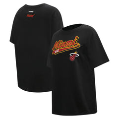 NBA - Miami Heat Pro Standard Women's Script Boyfriend T-Shirt - Black
