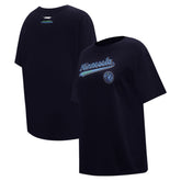 NBA - Minnesota Timberwolves Pro Standard Women's Script Boyfriend T-Shirt - Navy