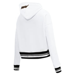NBA - Miami Heat Pro Standard Women's Script Tail Cropped Pullover Hoodie - White
