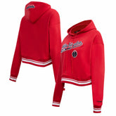 NBA - Washington Wizards Pro Standard Women's Script Tail Cropped Pullover Hoodie - Red