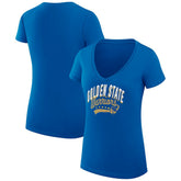 NBA - Golden State Warriors G-III 4Her by Carl Banks Women's Super-Slim Fit Lightweight Filigree Logo V-Neck T-Shirt - Royal