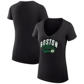 NBA - Boston Celtics G-III 4Her by Carl Banks Women's Super-Slim Fit Lightweight Filigree Logo V-Neck T-Shirt - Black