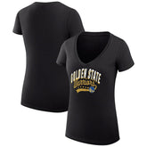 NBA - Golden State Warriors G-III 4Her by Carl Banks Women's Super-Slim Fit Lightweight Filigree Logo V-Neck T-Shirt - Black