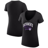 NBA - Sacramento Kings G-III 4Her by Carl Banks Women's Super-Slim Fit Lightweight Filigree Logo V-Neck T-Shirt - Black