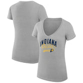 NBA - Indiana Pacers G-III 4Her by Carl Banks Women's Super-Slim Fit Lightweight Filigree Logo V-Neck T-Shirt - Heather Gray