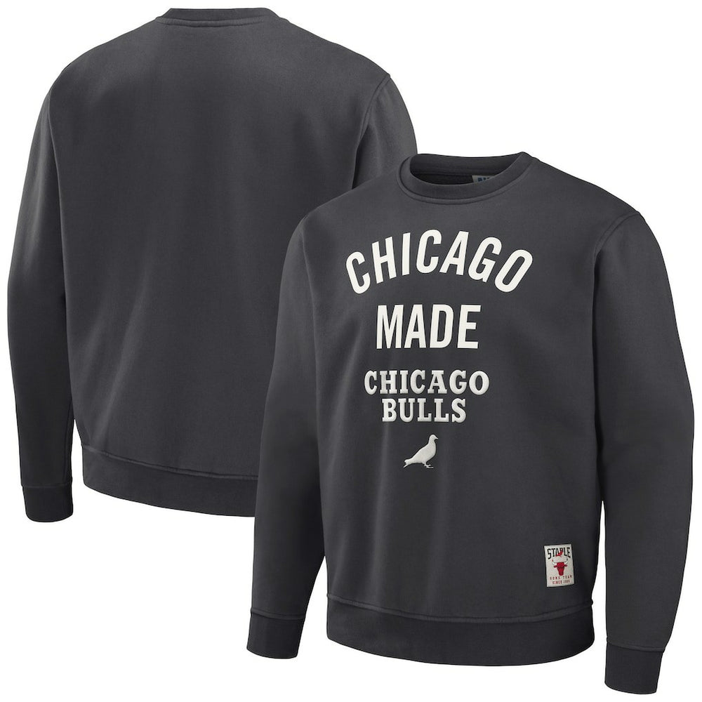 NBA - Chicago Bulls NBA x Staple Plush Pullover Sweatshirt - Anthracite