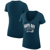 Tampa Bay Lightning - G-III 4Her by Carl Banks Women's Super-Slim Fit Lightweight Filigree Logo V-Neck T-Shirt – Navy