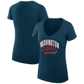 Washington Capitals G-III 4Her by Carl Banks Women's Super-Slim Fit Lightweight Filigree Logo V-Neck T-Shirt – Navy