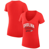 Carolina Hurricanes - G-III 4Her by Carl Banks Women's Super-Slim Fit Lightweight Filigree Logo V-Neck T-Shirt – Red