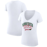 Minnesota Wild - G-III 4Her by Carl Banks Women's Super-Slim Fit Lightweight Filigree Logo V-Neck T-Shirt – White