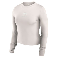 New Orleans Saints Women's Studio Fitted Long Sleeve Gym Top White - Fanatics