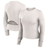 Minnesota Vikings Women's Studio Fitted Long Sleeve Gym Top White - Fanatics