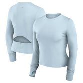 Buffalo Bills Women's Studio Fitted Long Sleeve Gym Top Light Blue - Fanatics