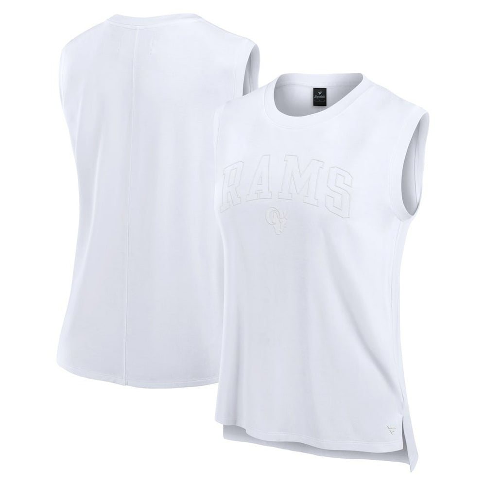 Los Angeles Rams Women's Studio Gym Tank Top White - Fanatics