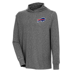 Buffalo Bills Antigua Saga Long Sleeve Hoodie T-Shirt Heather Black - NFL