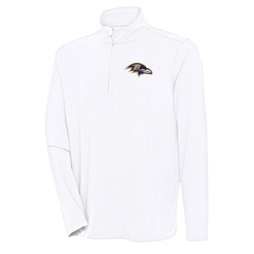Baltimore Ravens Antigua Hunk Quarter-Zip Pullover Top White - NFL