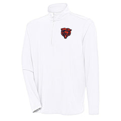 Chicago Bears Antigua Hunk Quarter-Zip Pullover Top White - NFL