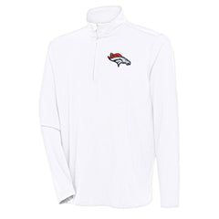 Denver Broncos Antigua Hunk Quarter-Zip Pullover Top White - NFL
