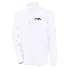 Seattle Seahawks Antigua Hunk Quarter-Zip Pullover Top White - NFL