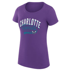 NBA - Charlotte Hornets G-III 4Her by Carl Banks Women's Super-Slim Fit Lightweight Filigree Logo T-Shirt - Purple