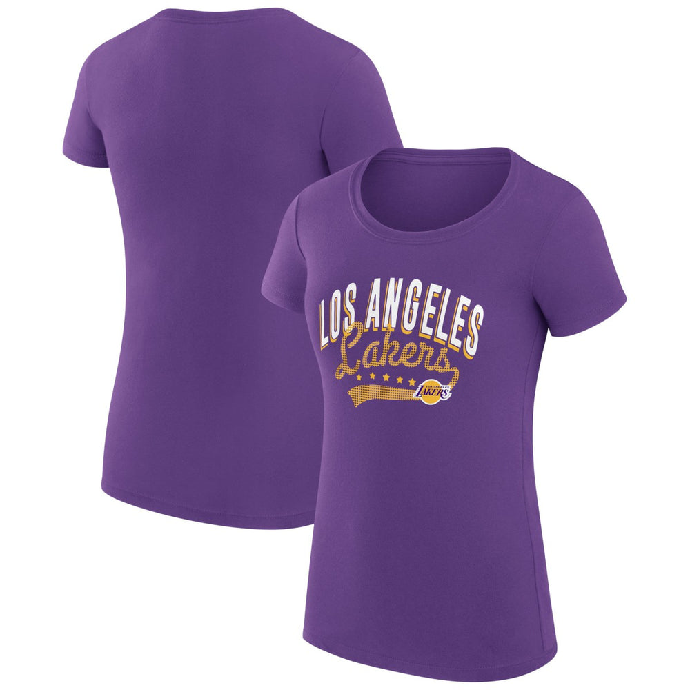 NBA - Los Angeles Lakers G-III 4Her by Carl Banks Women's Super-Slim Fit Lightweight Filigree Logo T-Shirt - Purple