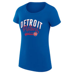 NBA - Detroit Pistons G-III 4Her by Carl Banks Women's Super-Slim Fit Lightweight Filigree Logo T-Shirt - Blue