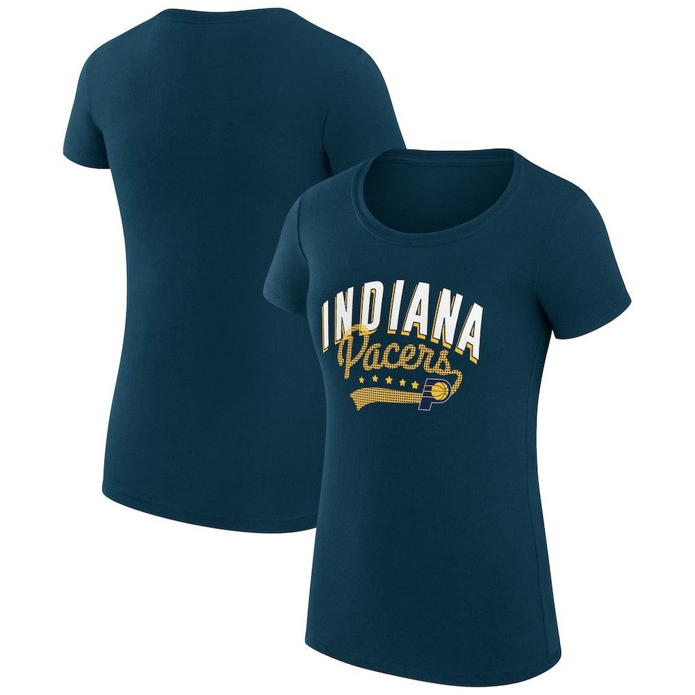 NBA - Indiana Pacers G-III 4Her by Carl Banks Women's Super-Slim Fit Lightweight Filigree Logo T-Shirt - Navy