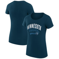 NBA - Minnesota Timberwolves G-III 4Her by Carl Banks Women's Super-Slim Fit Lightweight Filigree Logo T-Shirt - Navy