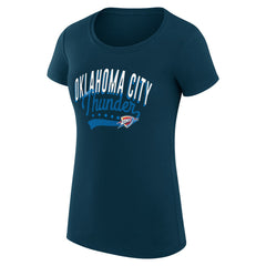 NBA - Oklahoma City Thunder G-III 4Her by Carl Banks Women's Super-Slim Fit Lightweight Filigree Logo T-Shirt - Navy