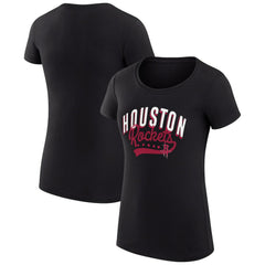 NBA - Houston Rockets G-III 4Her by Carl Banks Women's Super-Slim Fit Lightweight Filigree Logo T-Shirt - Black
