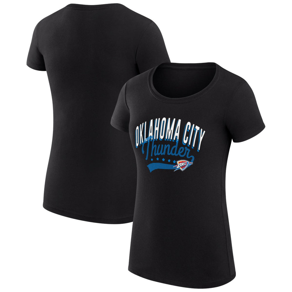 NBA - Oklahoma City Thunder G-III 4Her by Carl Banks Women's Super-Slim Fit Lightweight Filigree Logo T-Shirt - Black