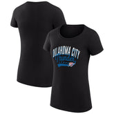 NBA - Oklahoma City Thunder G-III 4Her by Carl Banks Women's Super-Slim Fit Lightweight Filigree Logo T-Shirt - Black