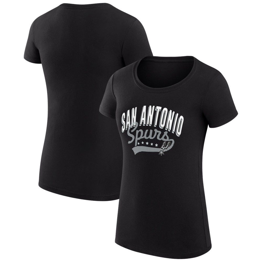 NBA - San Antonio Spurs G-III 4Her by Carl Banks Women's Super-Slim Fit Lightweight Filigree Logo T-Shirt - Black
