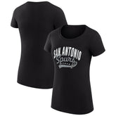 NBA - San Antonio Spurs G-III 4Her by Carl Banks Women's Super-Slim Fit Lightweight Filigree Logo T-Shirt - Black