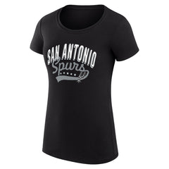 NBA - San Antonio Spurs G-III 4Her by Carl Banks Women's Super-Slim Fit Lightweight Filigree Logo T-Shirt - Black