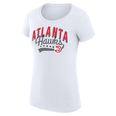 NBA - Atlanta Hawks G-III 4Her by Carl Banks Women's Super-Slim Fit Lightweight Filigree Logo T-Shirt - White