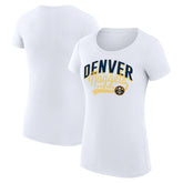 NBA - Denver Nuggets G-III 4Her by Carl Banks Women's Super-Slim Fit Lightweight Filigree Logo T-Shirt - White